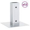 vidaXL Stolpsocklar fyrkantiga 12 st silver 46x46 mm galvaniserat st&aring;l