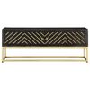 vidaXL Soffbord svart och guld 90x50x35 cm massivt mangoträ