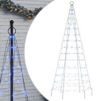 vidaXL Julbelysning till flaggstång 200 LEDs blå 180 cm