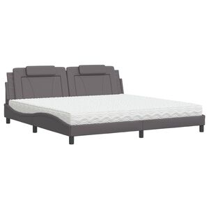 vidaXL Bed "Viana" with Mattress Grey 200x200 cm Faux Leather
