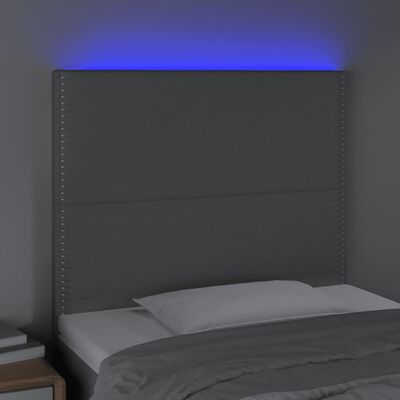 vidaXL Huvudgavel LED ljusgrå 100x5x118/128 cm tyg