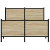 vidaXL Sängram utan madrass metall sonoma-ek 120x190 cm