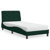 vidaXL Bed with Mattress Dark Green 90x200 cm Velvet