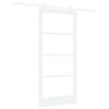 vidaXL Skjutd&ouml;rr ORKDAL Vit 93 x 202 cm Massivt talltr&auml; och glas