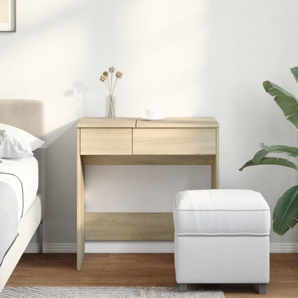 vidaXL Sminkbord med spegel sonoma-ek 73x46,5x120 cm