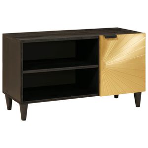 vidaXL TV-sk&aring;p Svart och Guld 80 x 33 x 46 cm Konstruerat tr&auml;