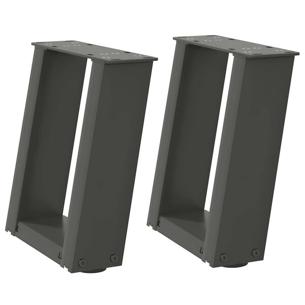 vidaXL Soffbordsben U-formade 2 st antracit 30x(30-31) cm stål