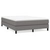 vidaXL Boxspring-s&auml;ngram m&ouml;rkgr&aring; 140x200 cm tyg