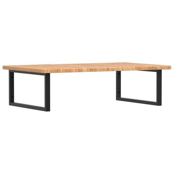 vidaXL V&auml;ggmonterad handfatshylla st&aring;l och massiv ek