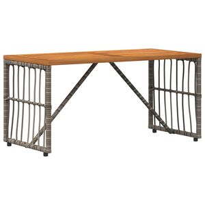 vidaXL Utomhusbord Gr&aring; 80 x 40 x 40 cm St&aring;l och poly rattan