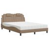 vidaXL Bed "Viana" with Mattress Cappuccino 140x200 cm Faux Leather