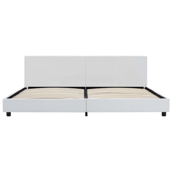 vidaXL S&auml;ngram vit konstl&auml;der 180x200 cm