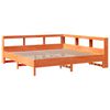 vidaXL Säng med bokhylla utan madrass vaxbrun 180x200cm massiv furu