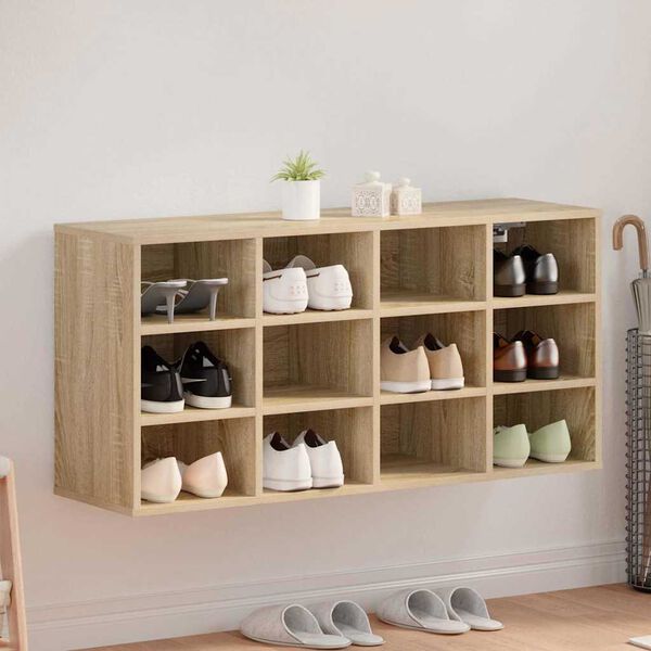 vidaXL Skosk&aring;p med hylla Sonoma-ek 103 x 30 x 51 cm Konstruerat tr&auml;