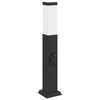 vidaXL Pollare med uttag 50 cm svart IP44