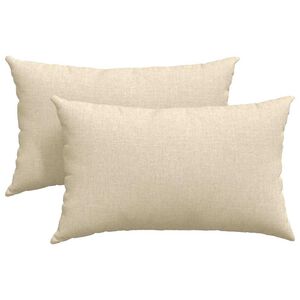 vidaXL Sofakuddar 2 st tyg Kr&auml;m 50 x 30 cm