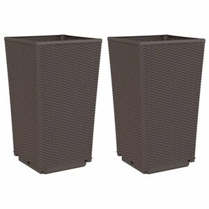 vidaXL Odlingsl&aring;dor 2 st brun 32,5x32,5x57 cm PP