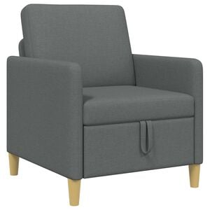 vidaXL Soffa med f&ouml;rvaring M&ouml;rkgr&aring; 72 x 78 x 87 cm Polyester