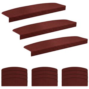vidaXL Trappmattor 15 st 56 x 17 x 3 cm Vinr&ouml;d Polyester halvrund