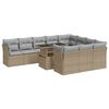 vidaXL Loungegrupp f&ouml;r tr&auml;dg&aring;rden m. dynor 11 delar beige konstrotting