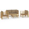 vidaXL Loungegrupp 5 delar taupe dynor bambu