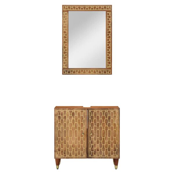 vidaXL Badrumsm&ouml;bler 2 delar massivt mangotr&auml;