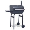 vidaXL Kolgrill/r&ouml;kargrill med nedre hylla svart