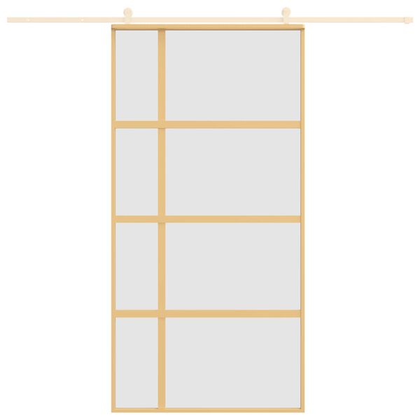 vidaXL Skjutd&ouml;rr guld 102,5x205 cm frostat ESG-glas och aluminium