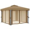 vidaXL Paviljong med draperi 3x3 m taupe aluminium