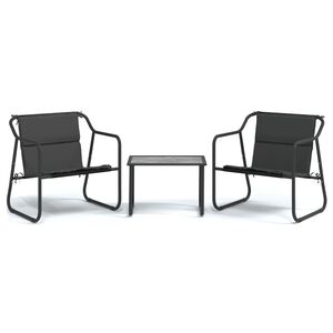 vidaXL Loungegrupp 3 delar med dynor antracit st&aring;l