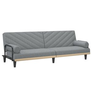 vidaXL B&auml;ddsoffa med armst&ouml;d ljusgr&aring; tyg