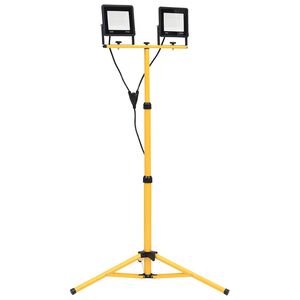 vidaXL Str&aring;lkastare med stativ 2x50 W LED kallvit