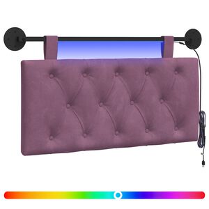 vidaXL H&auml;ngande s&auml;nggavel Med LED-lampa Lila Sammet