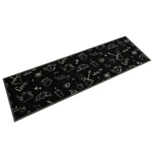 vidaXL K&ouml;ksmatta maskintv&auml;ttbar morgon svart 45x150 cm sammet