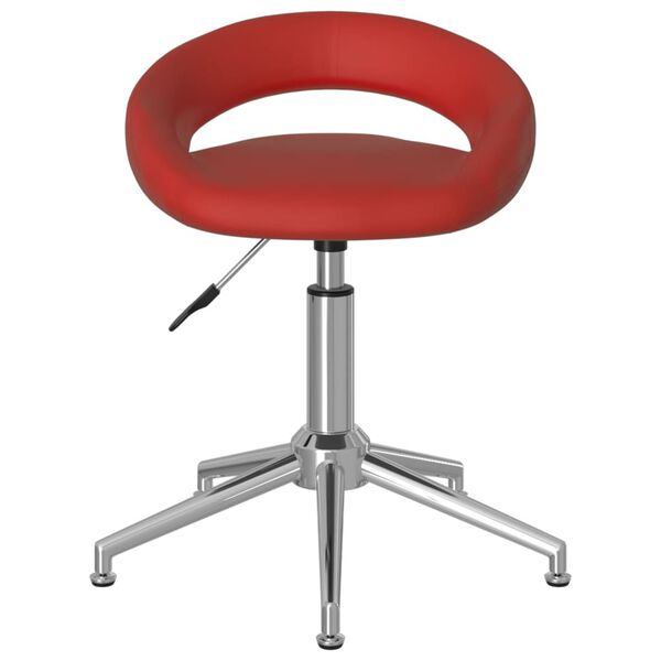 vidaXL Snurrbara matstolar 2 st vinr&ouml;d konstl&auml;der