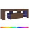 vidaXL Tv-b&auml;nk med LED-belysning brun ek 120x35x40 cm