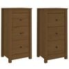 vidaXL Sk&auml;nkar 2 st honungsbrun 40x35x80 cm massiv furu