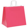 vidaXL Papperspåsar 250 st med handtag rosa 32x22x28 cm