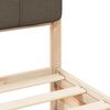 vidaXL Sängram med Klädd Huvudgavel Taupe 140 x 190 cm Massiv furu