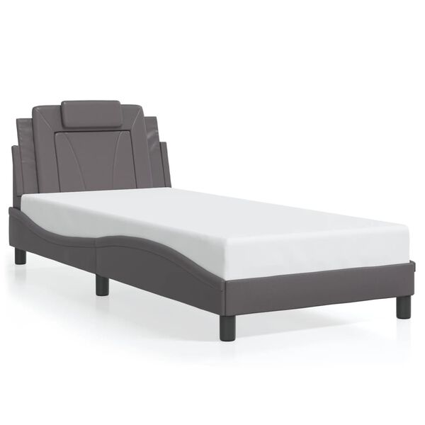 vidaXL Bed Frame "Viana" without Mattress Grey 80x200 cm Faux Leather