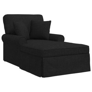 vidaXL Chaise Lounge med Kjol med kudde Svart 91 x 157 x 91 cm tyg