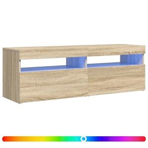vidaXL TV-b&auml;nk med LED-belysning sonoma-ek 120x35x40 cm
