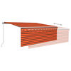 vidaXL Manuell markis med rullgardin 4,5x3m orange/brun