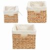 vidaXL F&ouml;rvaringskorgar 3 pcs Naturf&auml;rg 35 x 30 x 25 cm Vattenhyacint