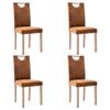 vidaXL Matstolar 4 st brun konstmocka