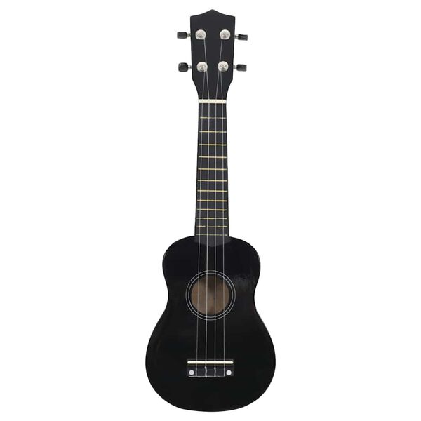 vidaXL Sopranukulele med v&auml;ska f&ouml;r barn sopran svart 23"