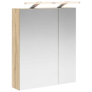 vidaXL Badrumsspegelsk&aring;p Sonoma-ek 60 x 14,5 x 70 cm Konstruerat tr&auml;