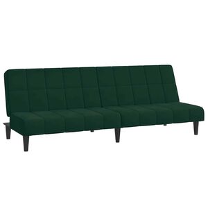 vidaXL B&auml;ddsoffa 2-sits m&ouml;rkgr&ouml;n sammet