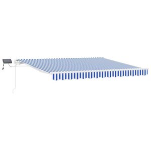 vidaXL Utdragbar markis Bl&aring; och Vit 350 x 250 cm