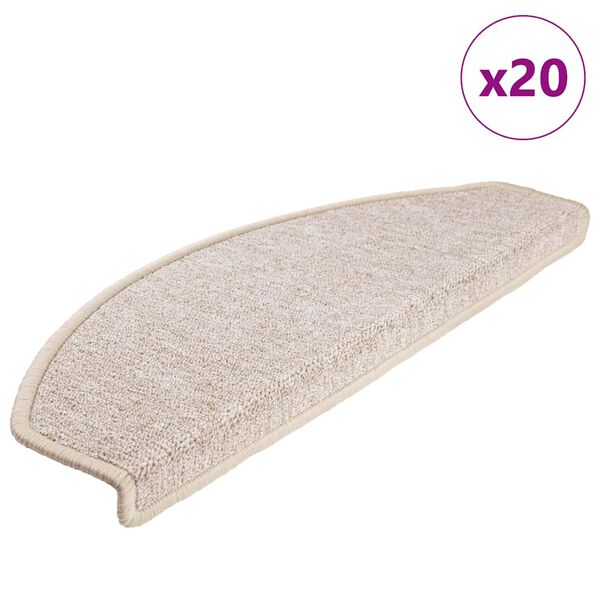 vidaXL Trappmattor 20 st 65x24x4 cm Taupe halvrunda stora